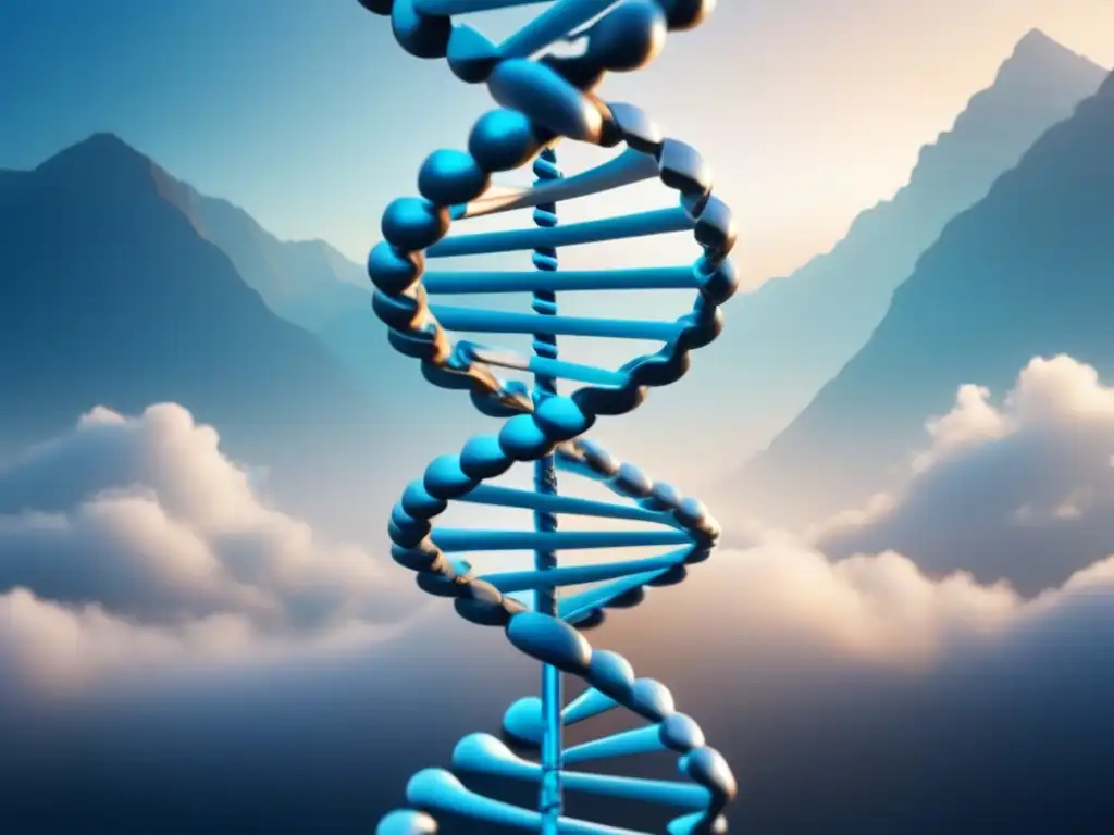 ADN personalizado junto a silueta: biotecnología futurista Un ADN entrelazado con una silueta humana estilizada, representando tratamientos personalizados en biotecnología