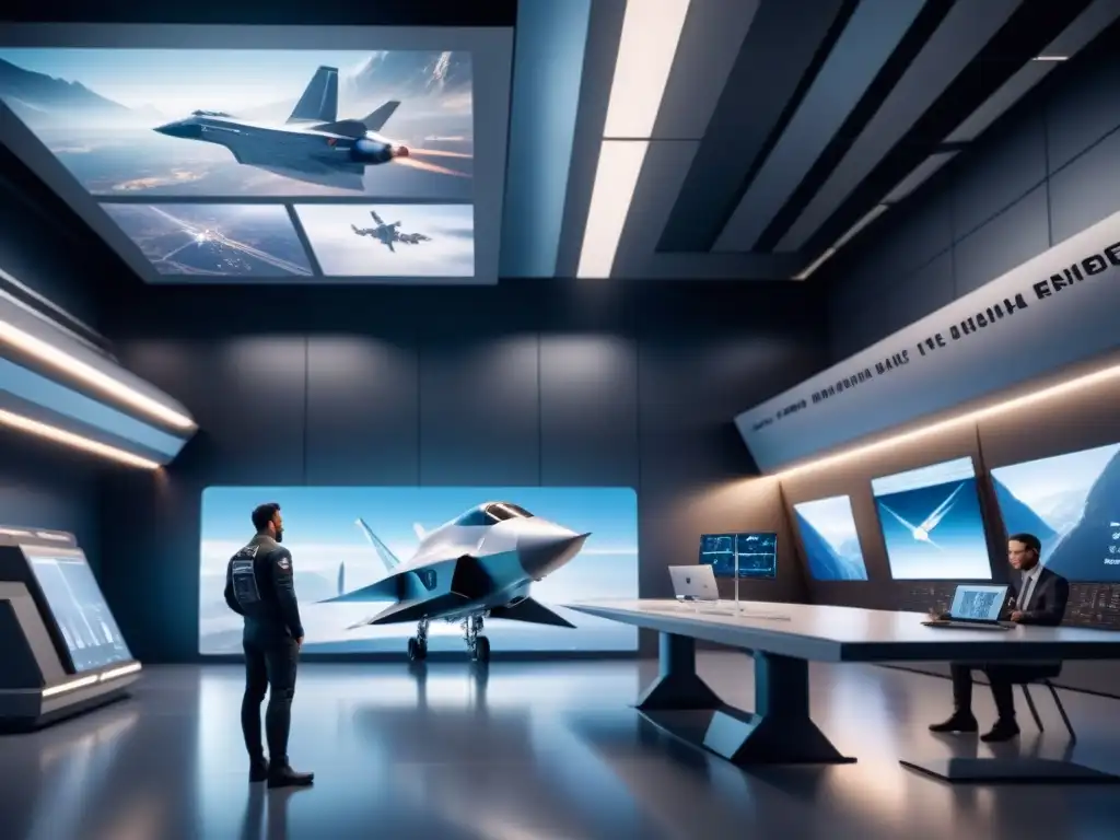 Instalación aeroespacial futurista con materiales innovadores en 8k Instalación aeroespacial futurista con aplicaciones de materiales bidimensionales
