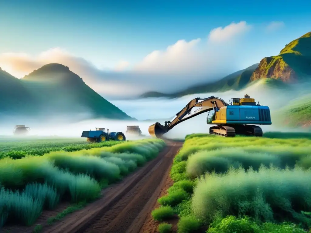 Armonía entre industria y naturaleza: paisaje verde restaurado tras minería