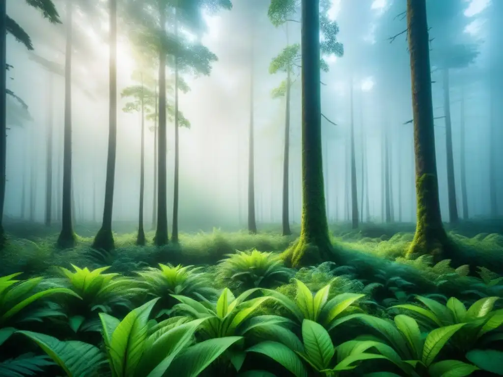 Armonía en la gestión sostenible de residuos industriales mediante bioremediación en un exuberante bosque verde