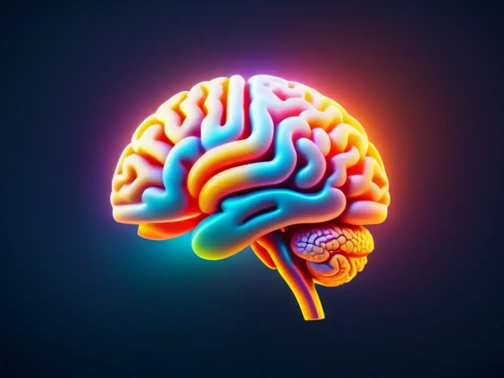 Explora los avances en neuroimágenes para la medicina personalizada con esta imagen futurista de escáner cerebral en colores vibrantes y detallados