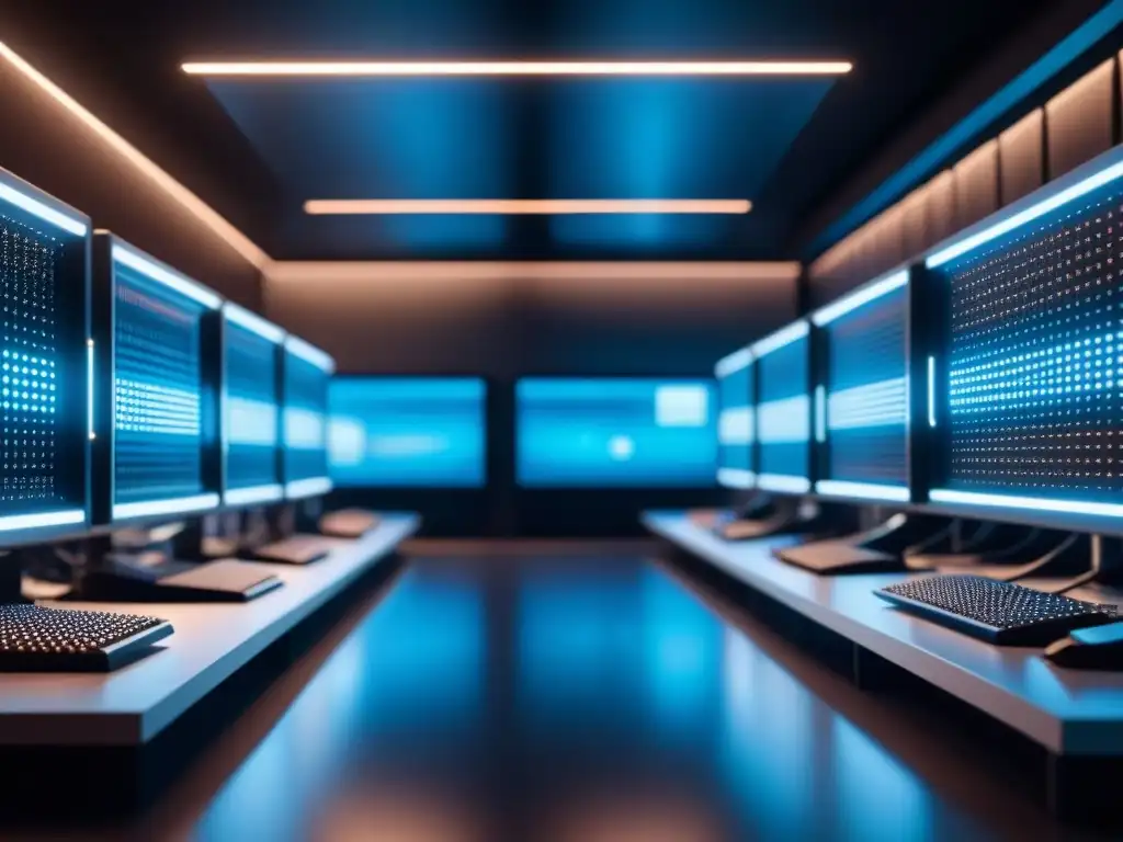 Quantum computer: detallado 8k ultrarresolución Avanzada computadora cuántica en laboratorio, con procesadores brillantes y circuitos visibles