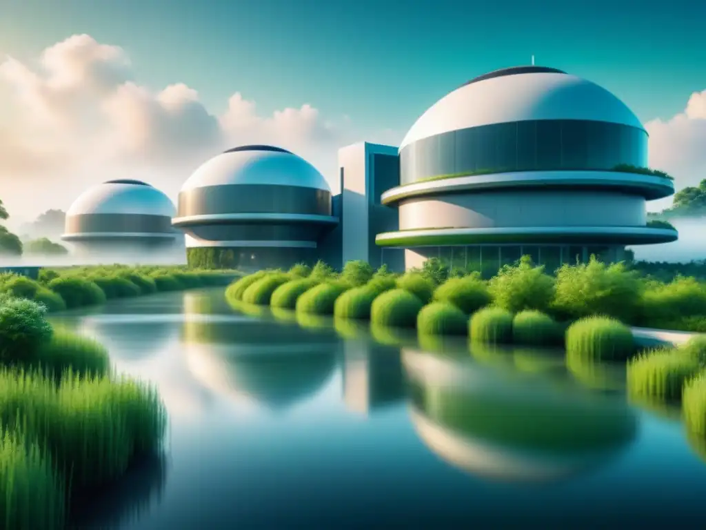 Avanzada instalación de bioremediación integrada en paisaje verde