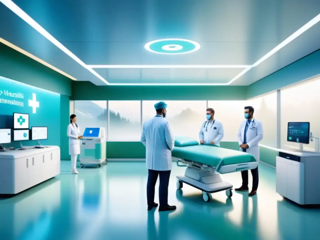 Avanzado hospital futurista con tecnología 5G integrada en la atención médica