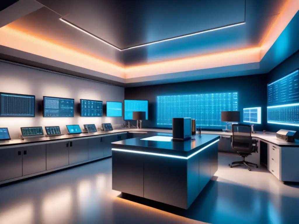 Avanzado laboratorio con equipos científicos comparando eficiencia energética de metales superconductores y tradicionales