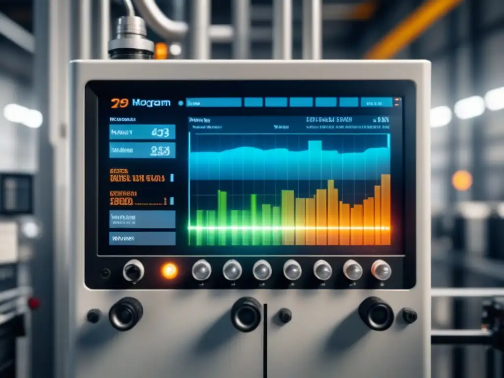 Monitor industrial de alta tecnología garantiza seguridad laboral Avanzado sistema de monitorización industrial en fábrica, tecnología para condiciones de trabajo