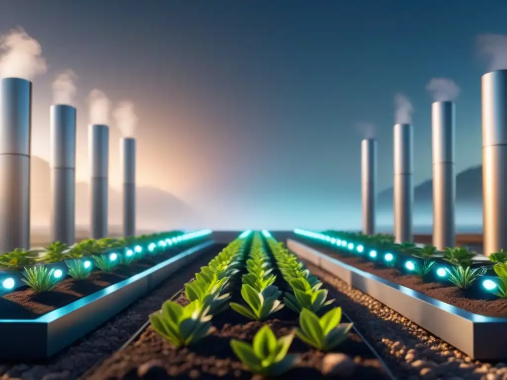 Avanzados sensores de gases de efecto invernadero en diseño futurista y elegante, iluminación ambiental