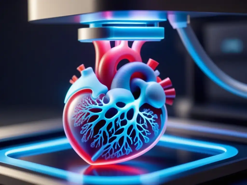 Un bioprinter 3D futurista crea un corazón humano capa por capa con precisión