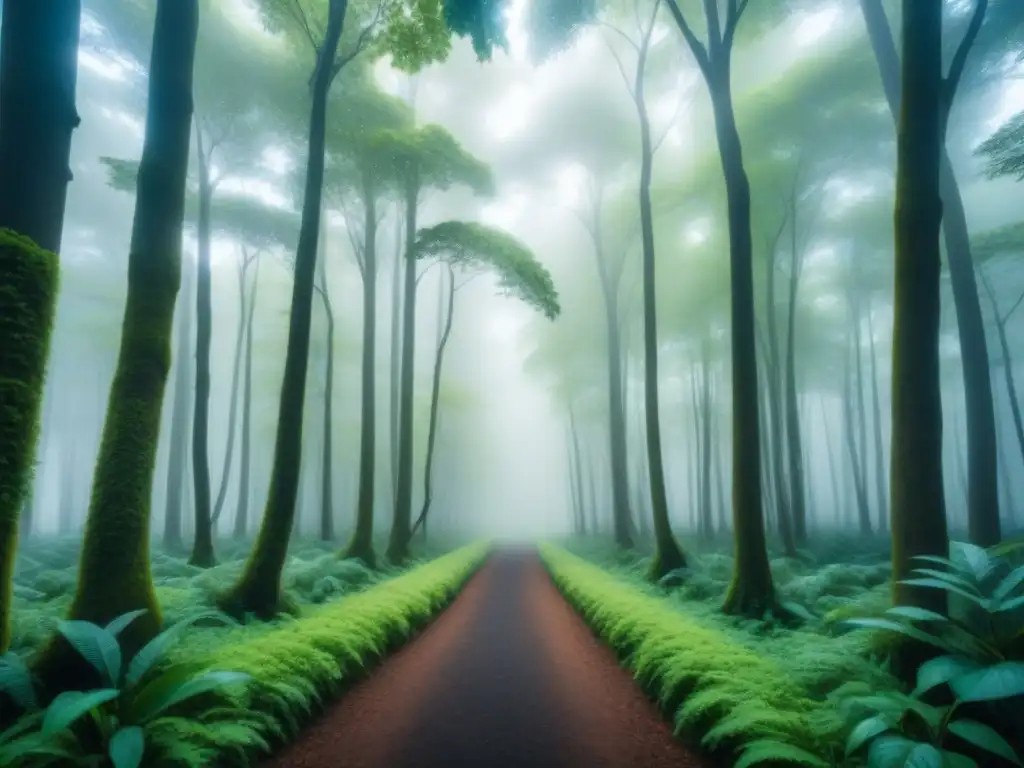 Resplandor verde: selva serena y biodiversa Un bosque exuberante iluminado por el sol, destacando la biodiversidad en un ecosistema sostenible