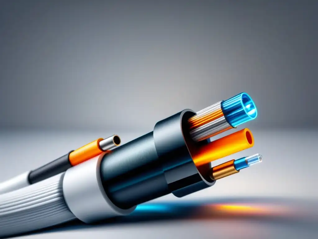 Dos cables en contraste: la brillante fibra óptica y el confiable cable coaxial