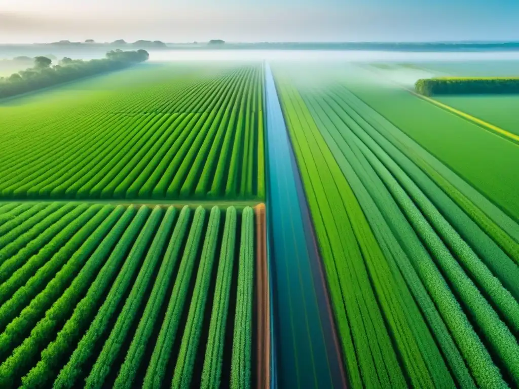 Campo de agricultura de alta resolución con GPS, eficiencia y innovación