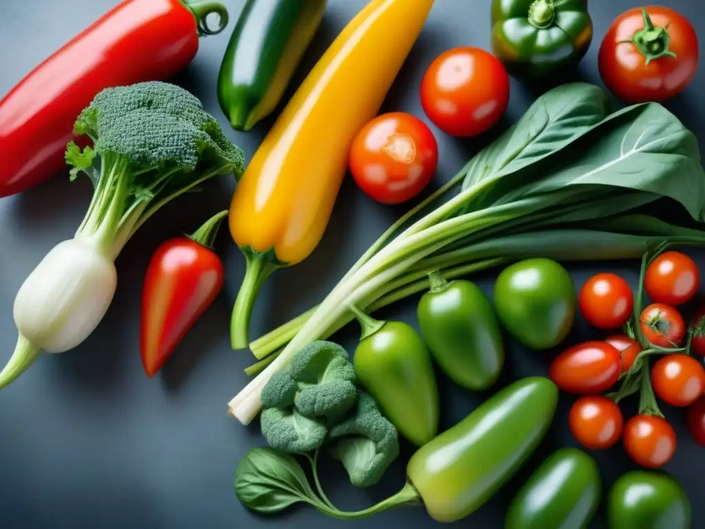 Una cocina moderna con alimentos frescos y coloridos