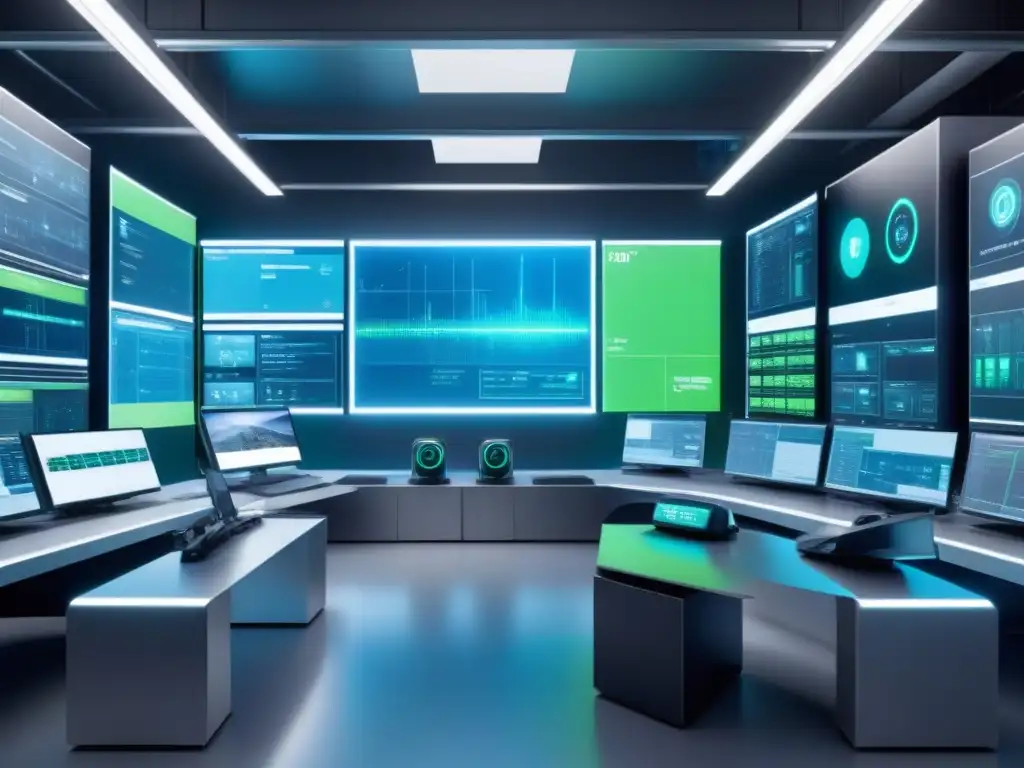 Instalación industrial futurista con IIoT avanzado Un complejo industrial futurista lleno de dispositivos avanzados IIoT, con diseño minimalista y tecnología integrada