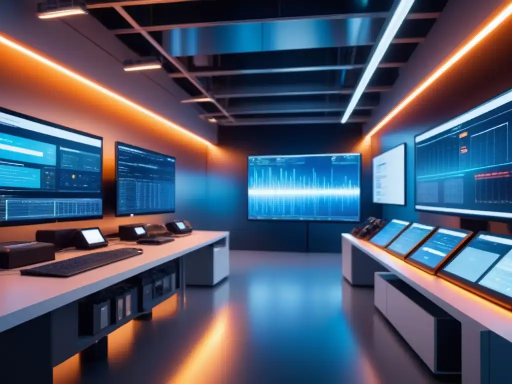 Instalación industrial futurista: IIoT optimizando energía Complejo industrial futurista con sensores IIoT integrados, reflejando eficiencia e innovación