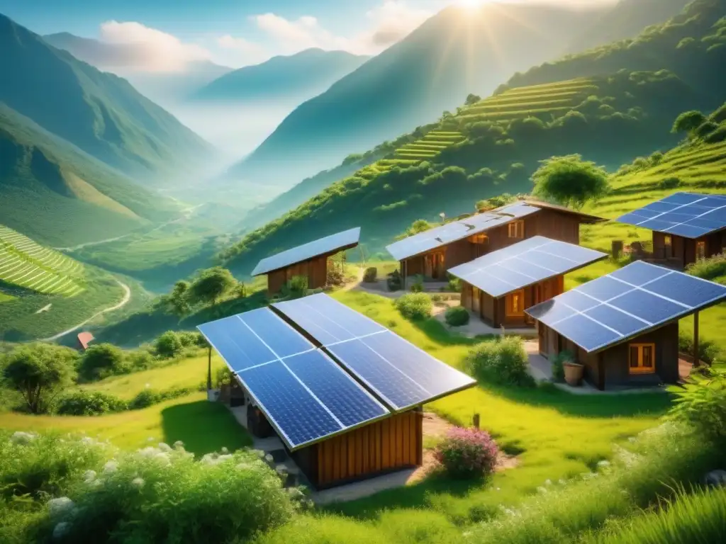 Una comunidad offgrid en armonía con la naturaleza, resaltando el potencial de la energía solar en comunidades remotas