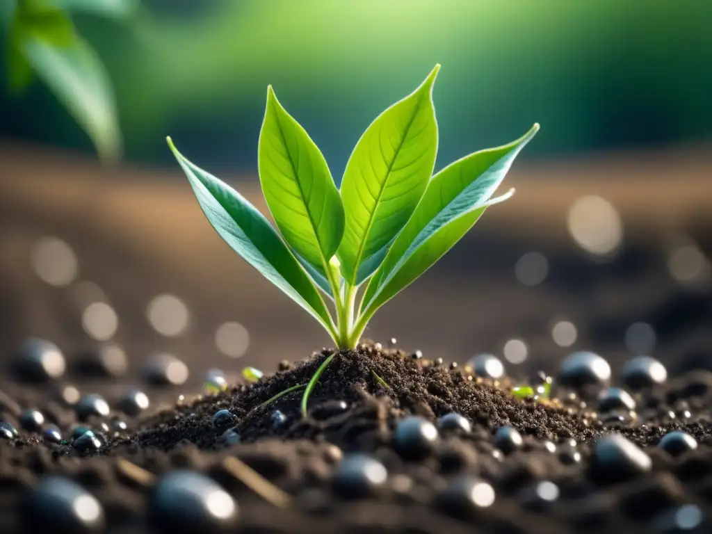 Un cultivo resistente al cambio climático se aferra a la tierra fértil, destacando su adaptabilidad y vitalidad