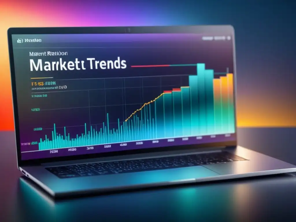 Visualización dinámica de datos de tendencias mercado IA sistemas recomendación