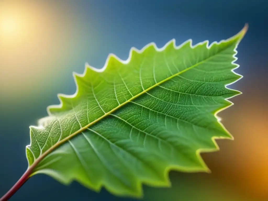 Detalle de embalaje biodegradable con patrón de hojas, ecofriendly