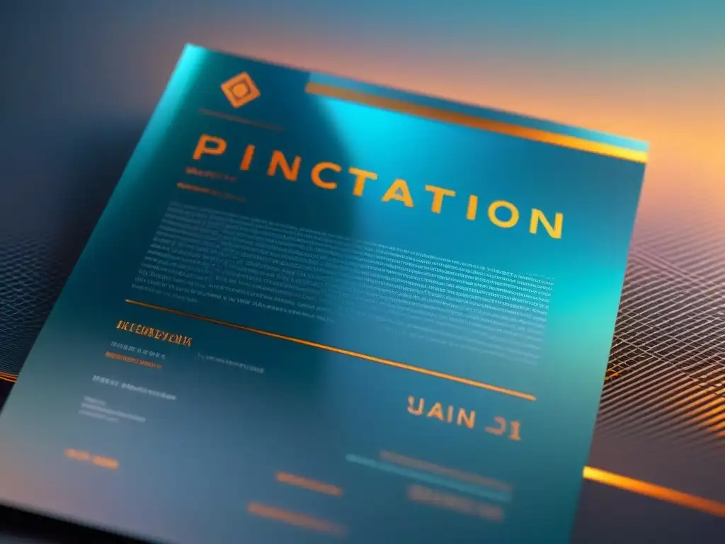 Detalle futurista de documento de patente, símbolo de protección innovación startups tecnología