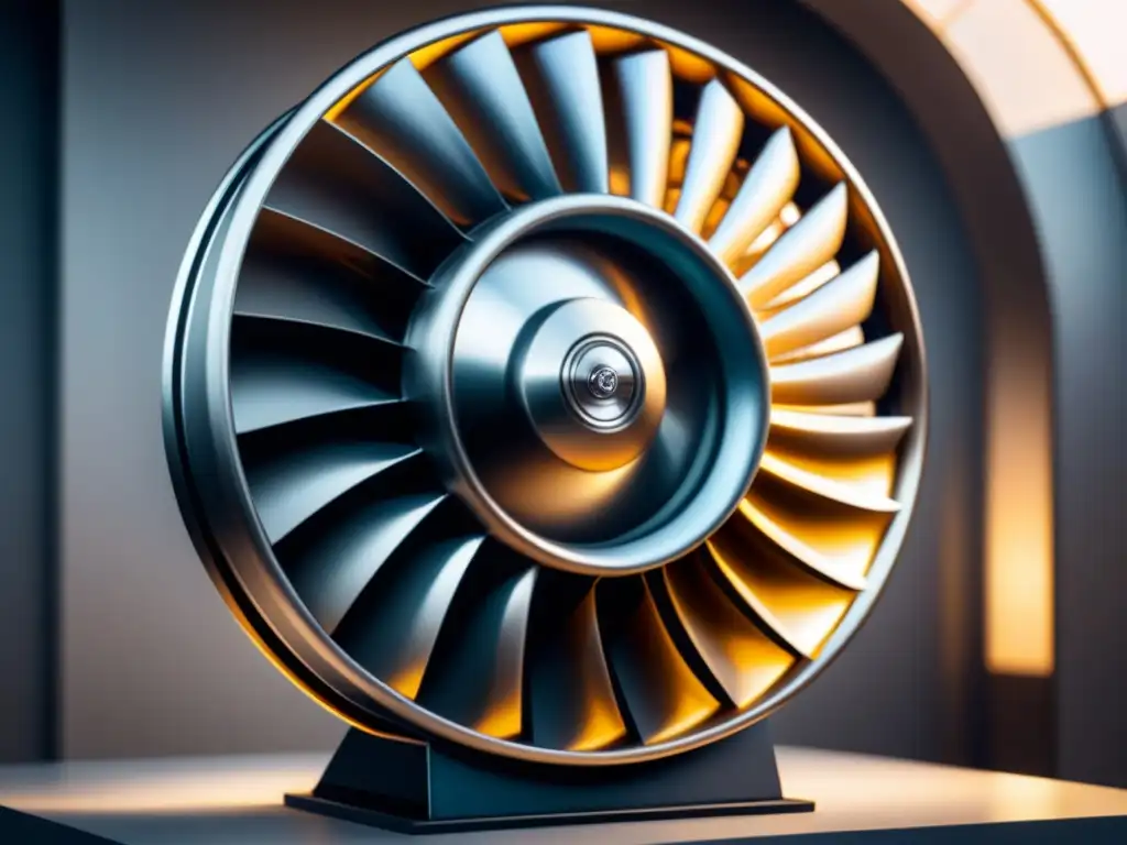 Detalle de una moderna turbina industrial resaltando su diseño elegante y eficiencia operativa en la industria de recuperación de energía