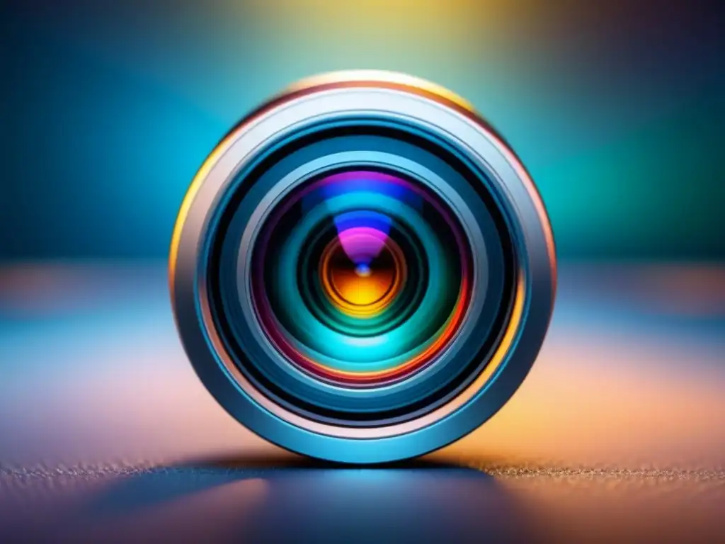 Detalle molecular en un microscopio con colores vibrantes