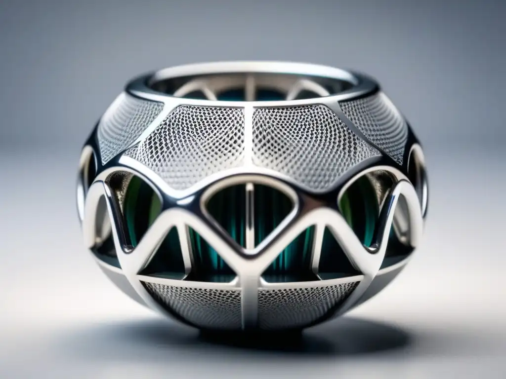 Detalles metálicos: precisión y elegancia en 3D Detalle preciso de parte metálica impresa en 3D, mostrando la perfección de la tecnología en la industria manufacturera de metales