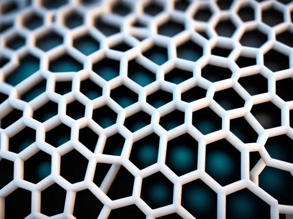 Detalles asombrosos del grafeno en microscopio electrónico, mostrando su estructura hexagonal