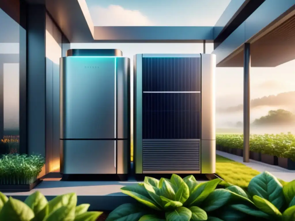 Diseño futurista y eficiente de sistema de refrigeración con energía solar y vegetación