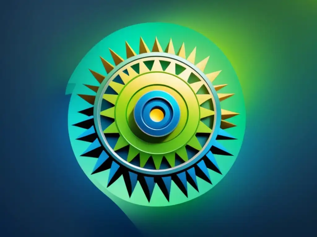 Geometría en progreso: Gears de innovación para negocios modernos Un diseño minimalista y elegante que simboliza un modelo de negocio innovador con engranajes interconectados en un ambiente de progreso