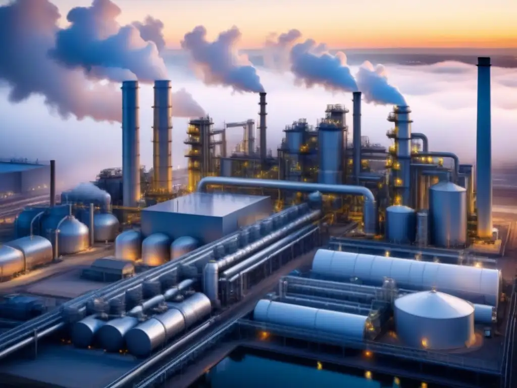 Un diseño minimalista que muestra la integración de tecnologías de recuperación de energía en distintos sectores industriales
