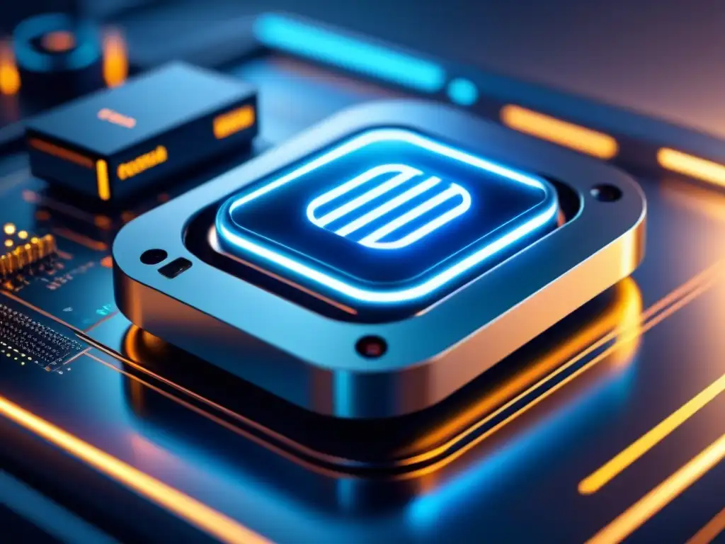 Dispositivo IoT industrial futurista ultradetallado Un dispositivo IoT industrial futurista, con diseño minimalista y detallado