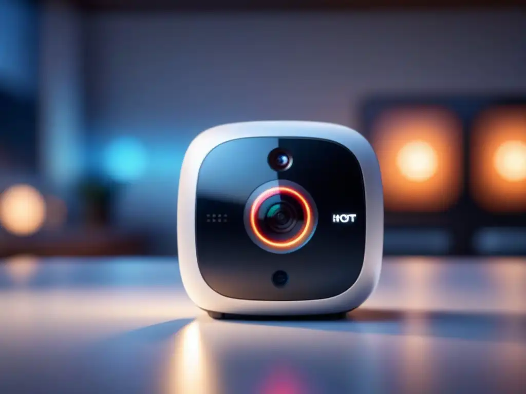 Dispositivo IoT moderno resaltando encriptación