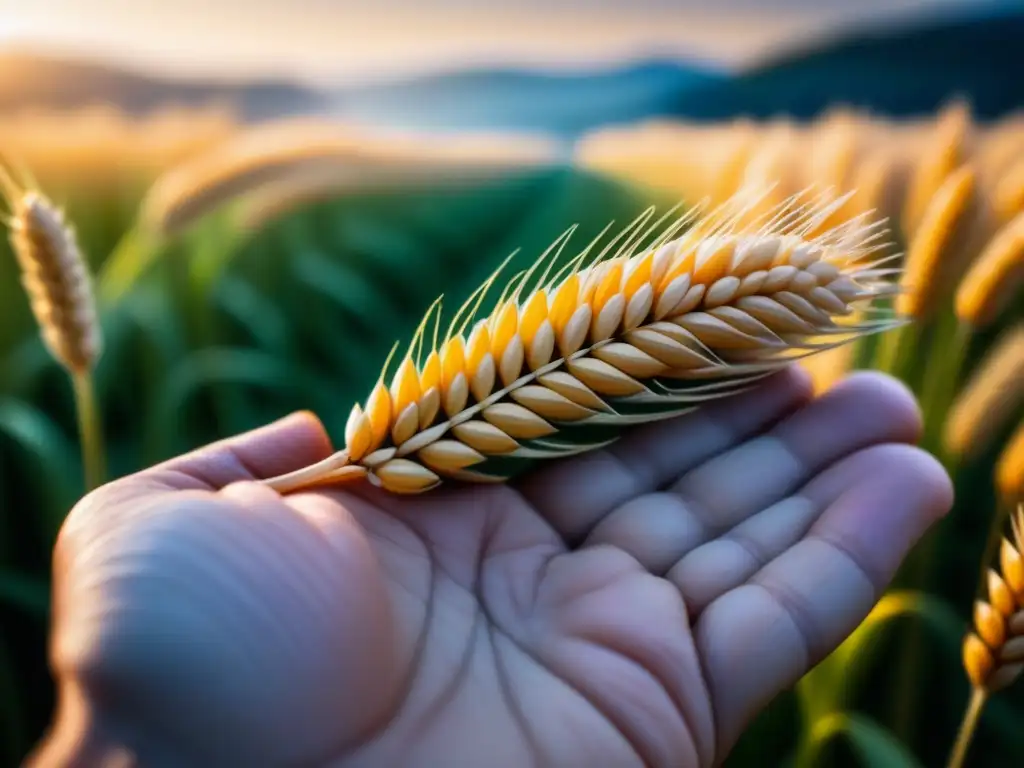 Edición genética de grano de trigo con CRISPR, destacando el impacto de CRISPR en biodiversidad agrícola