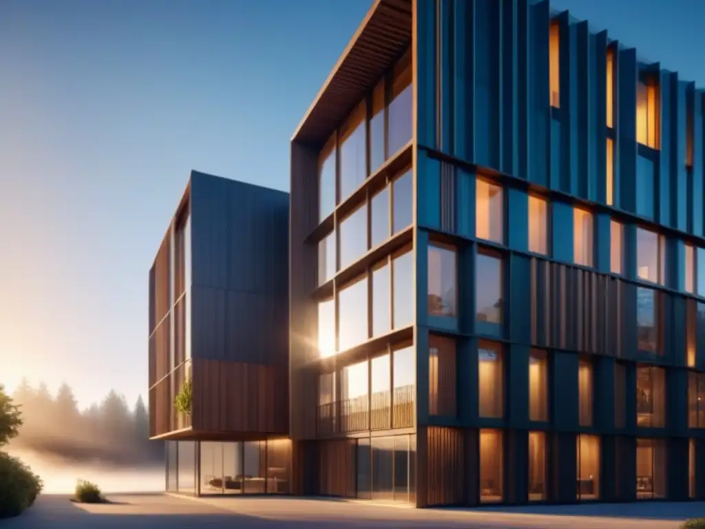 Edificio moderno de materiales reciclados: diseño sostenible en revolución