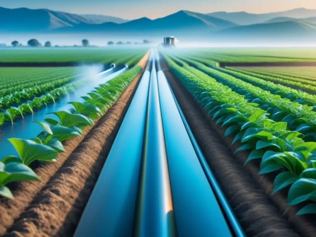 Eficiente gestión del agua sostenible inteligente en agricultura futurista