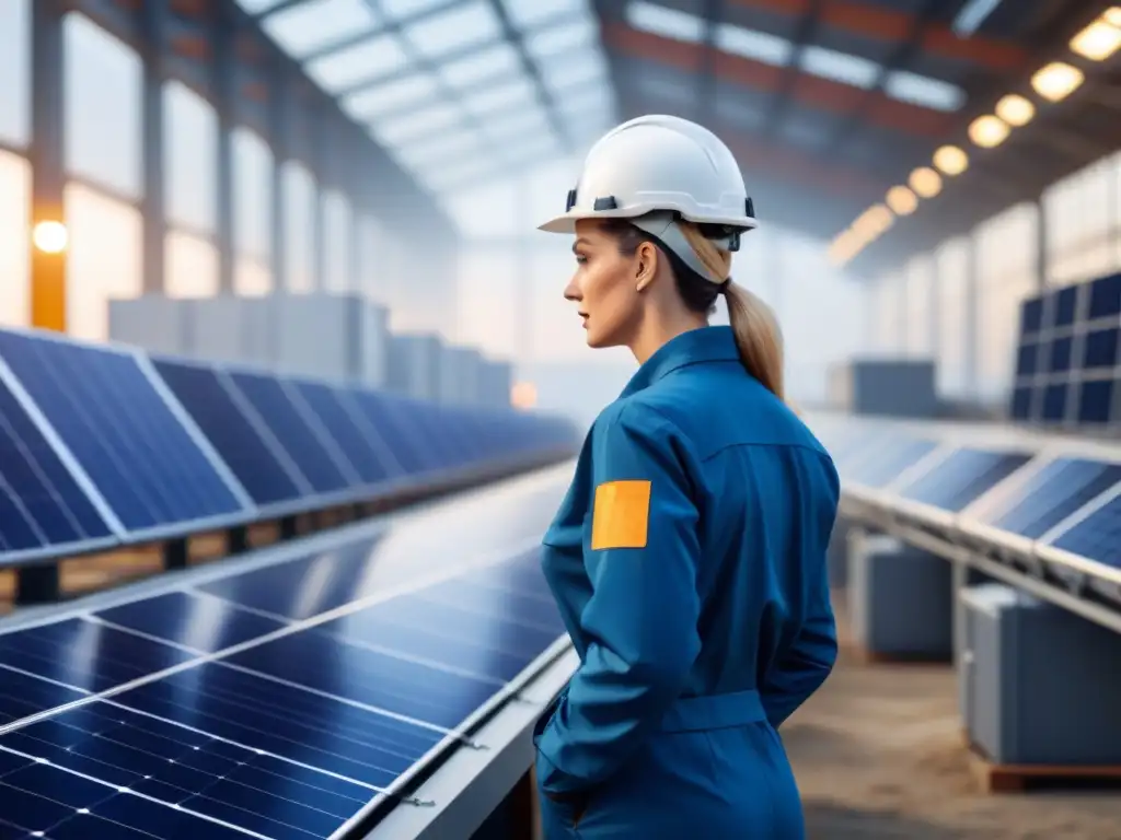 Escena industrial sostenible y eficiente con biomasa Eficiente fábrica sostenible integrando beneficios biomasa energía