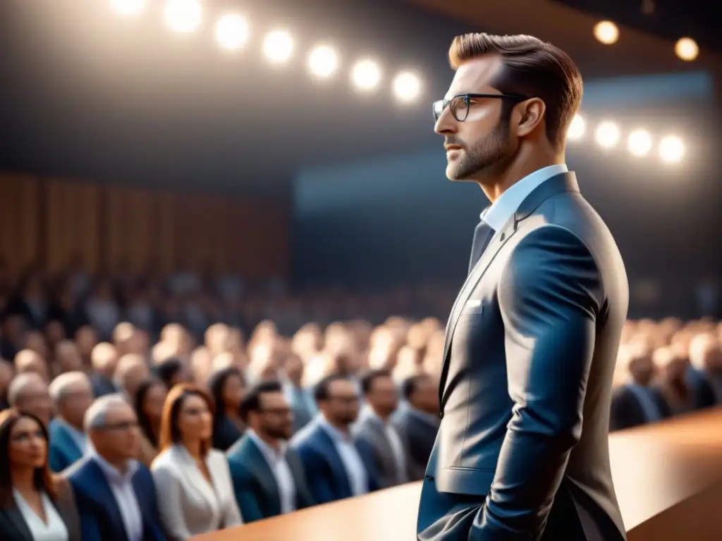 Charisma emprendedor: pitch de éxito ante inversores Un emprendedor seguro frente a inversores, con un pitch ganador para inversores tecnológicos