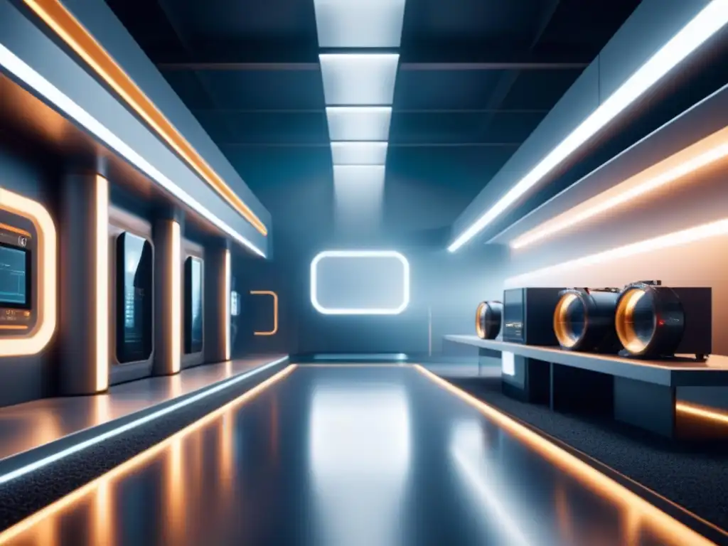 Un entorno industrial futurista con materiales innovadores y diseño eficiente