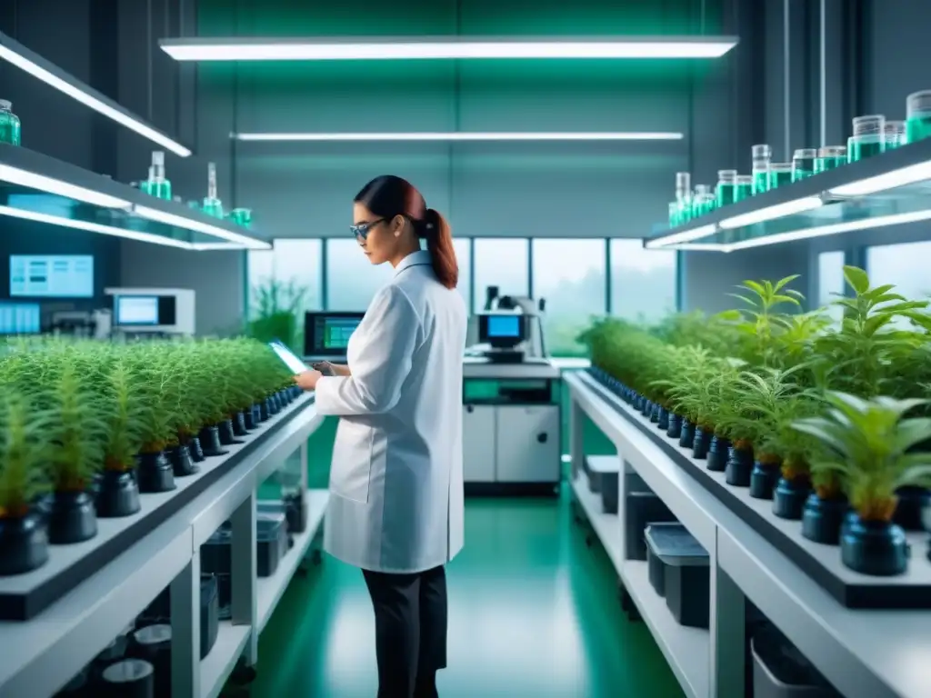 Equipo de científicos en laboratorio con soluciones biotecnológicas para enfermedades plantas