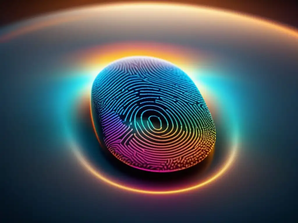 Un escaneo de huella digital futurista con sensores biométricos en el sector salud