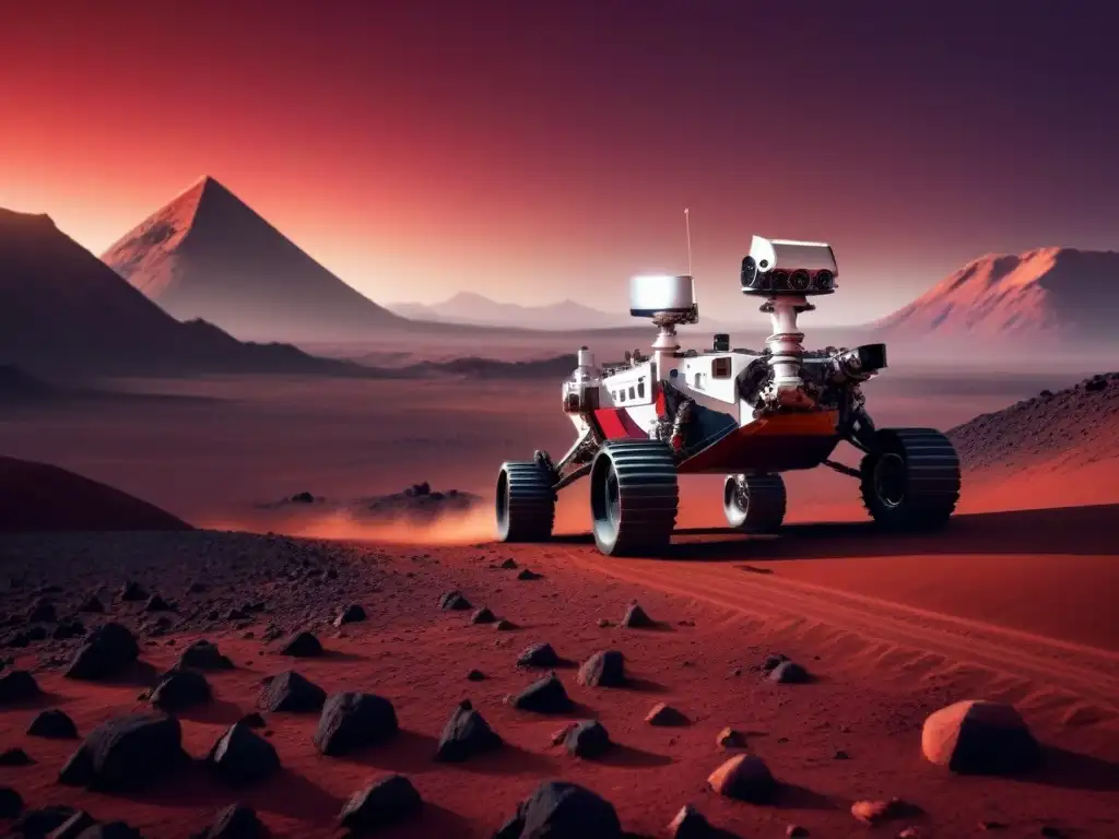 Exploración espacial: rover en Marte con tecnología avanzada y paisaje marciano