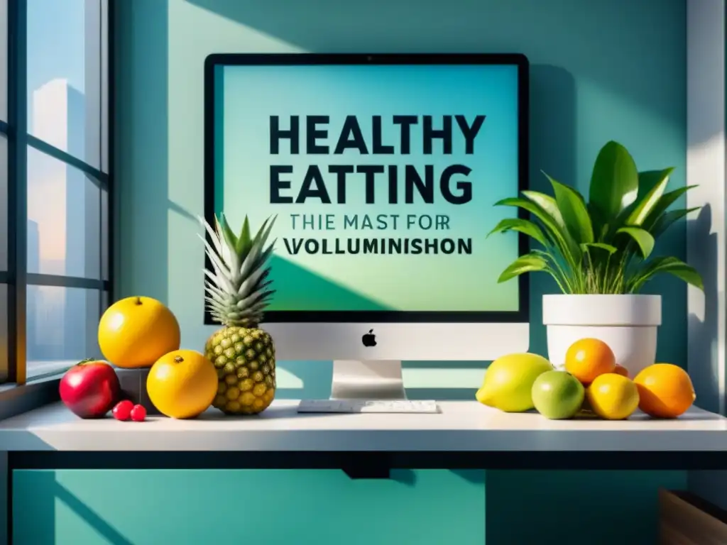 Un espacio de cocina minimalista en la oficina promoviendo hábitos alimenticios saludables