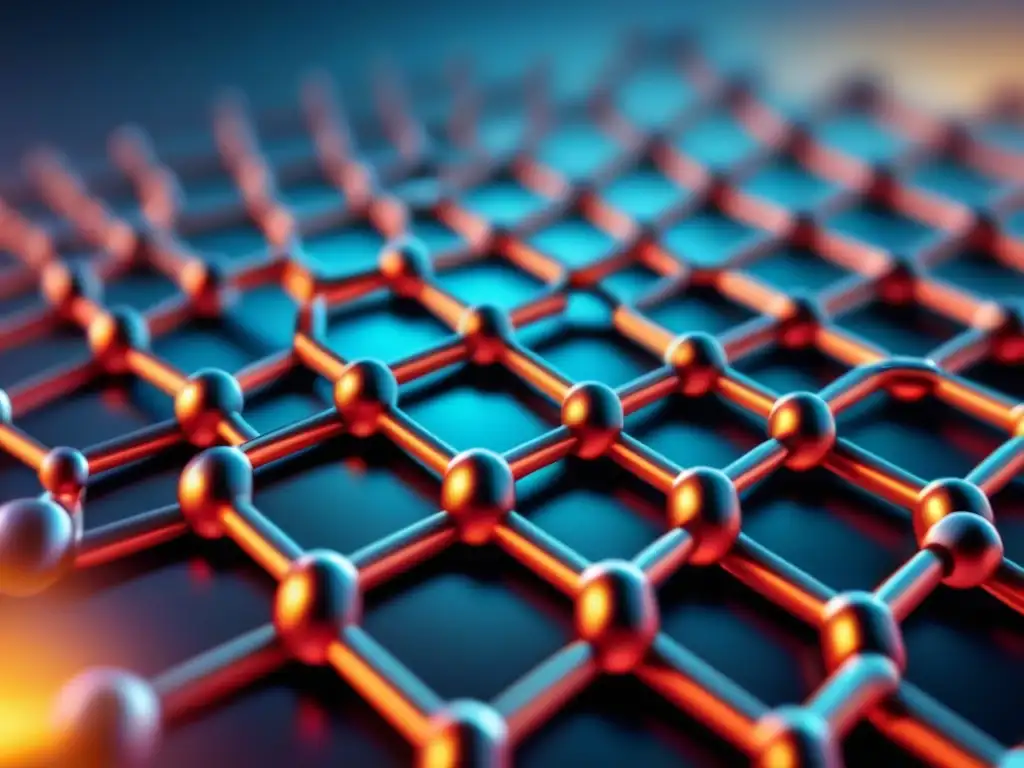 Estructura atómica de grafeno: red hexagonal de átomos de carbono