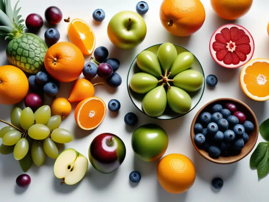 Una exquisita variedad de frutas y verduras frescas y coloridas en una cocina moderna