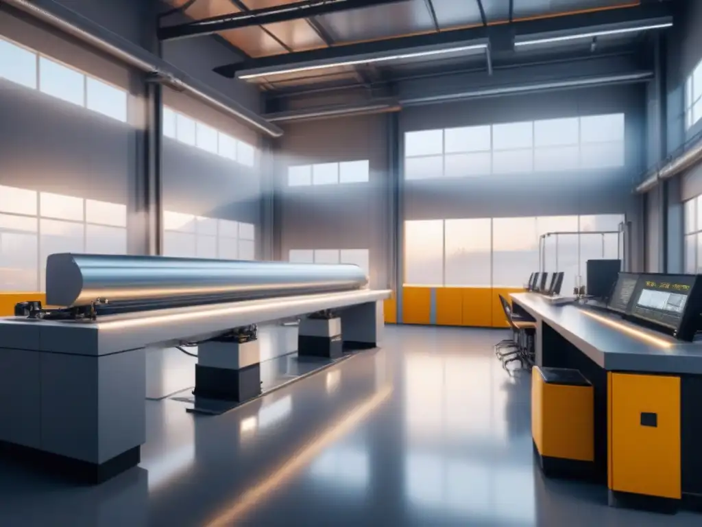 Una fábrica moderna con nanorecubrimientos para industria sostenible, resaltando innovación y eficiencia