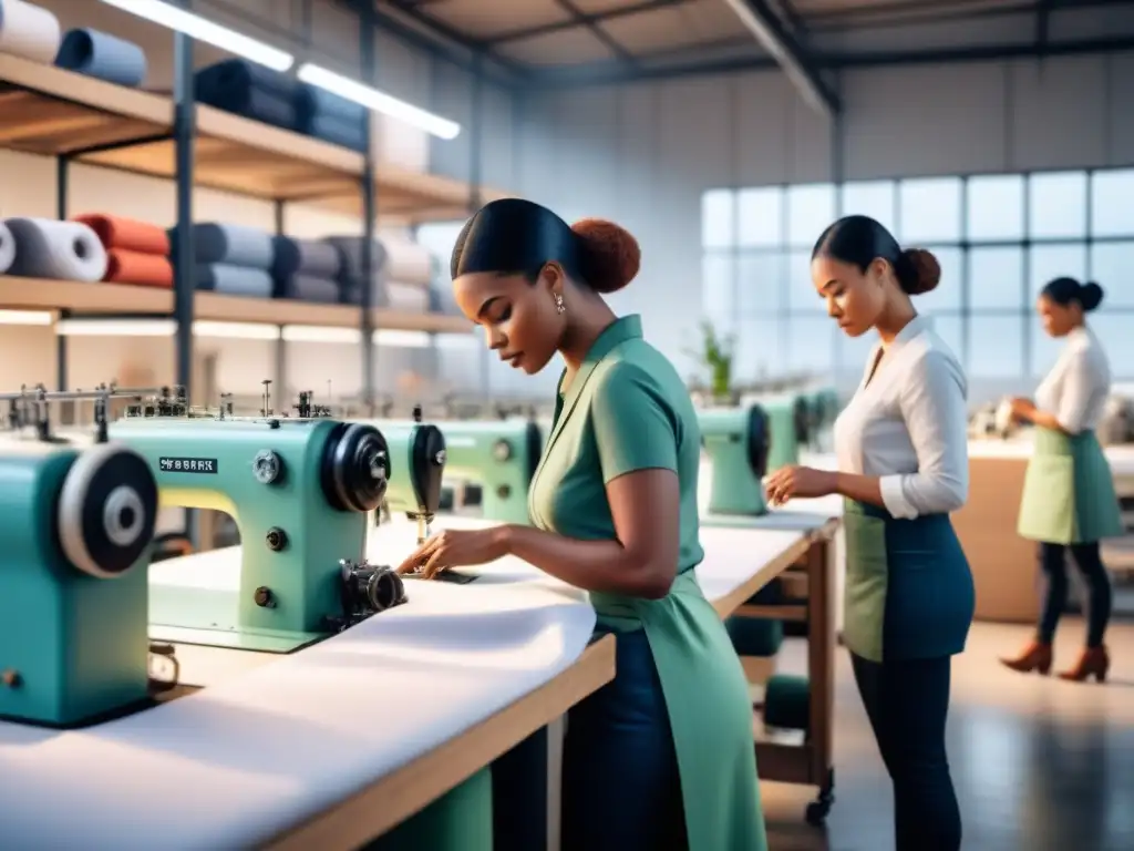 Colaboración eco en fábrica textil: moda sostenible industria textil