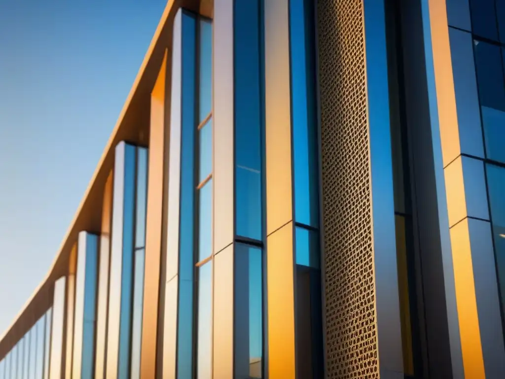 Fachada moderna de materiales ecológicos, reflejando la sostenibilidad y belleza de la construcción consciente