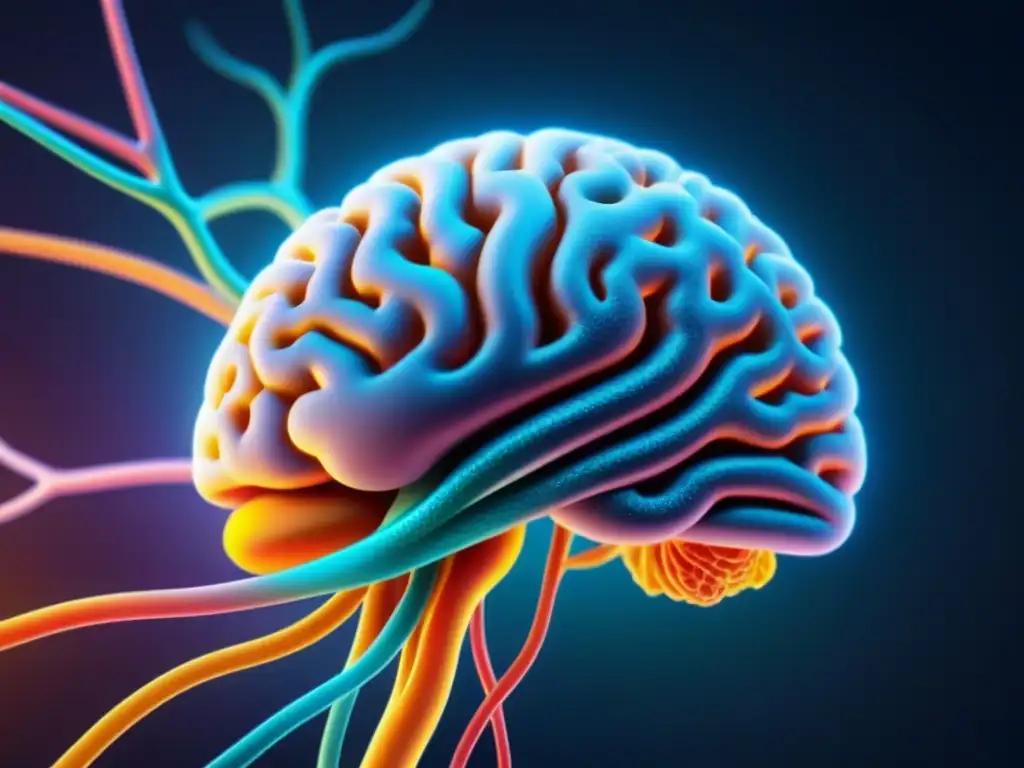 Fascinante imagen de avanzada en biotecnología y microdispositivos, detallando intrincadas redes neuronales