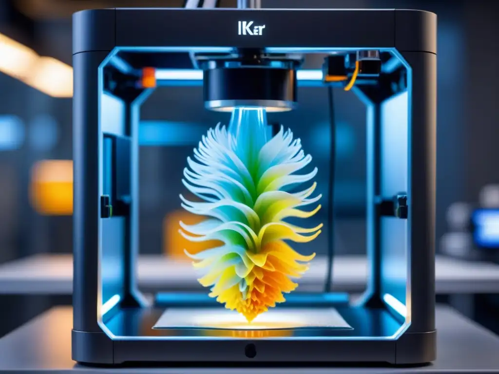 Proceso de impresión 3D de modelo anatómico con polímero médico transparente de alta calidad Filamento médico transparente de alto rendimiento siendo impreso en 3D, destacando la tecnología avanzada