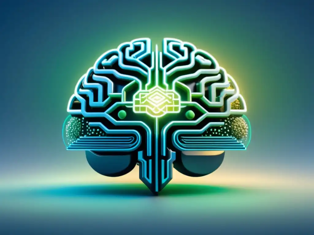 Brain digital futurista: IA en estrategias de marketing Futurista cerebro digital conectado con circuitos brillantes, simbolizando la inteligencia artificial en estrategias de marketing